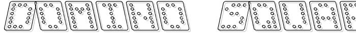 Domino square kursiv omrids font